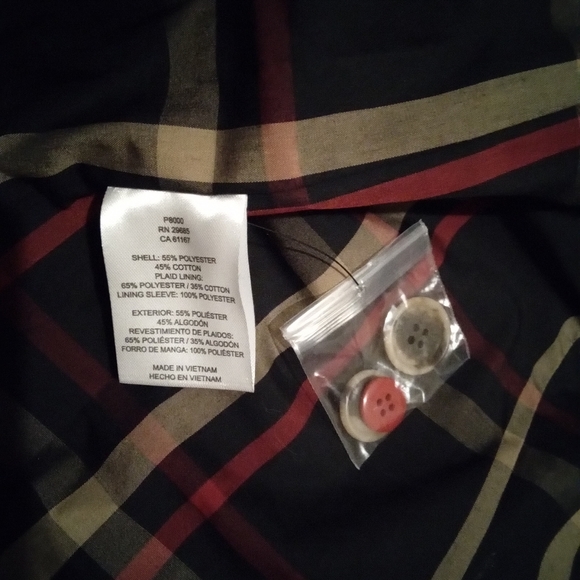 Pendleton Knee Length Trench Coat Sizr Large Red - Picture 9 of 12